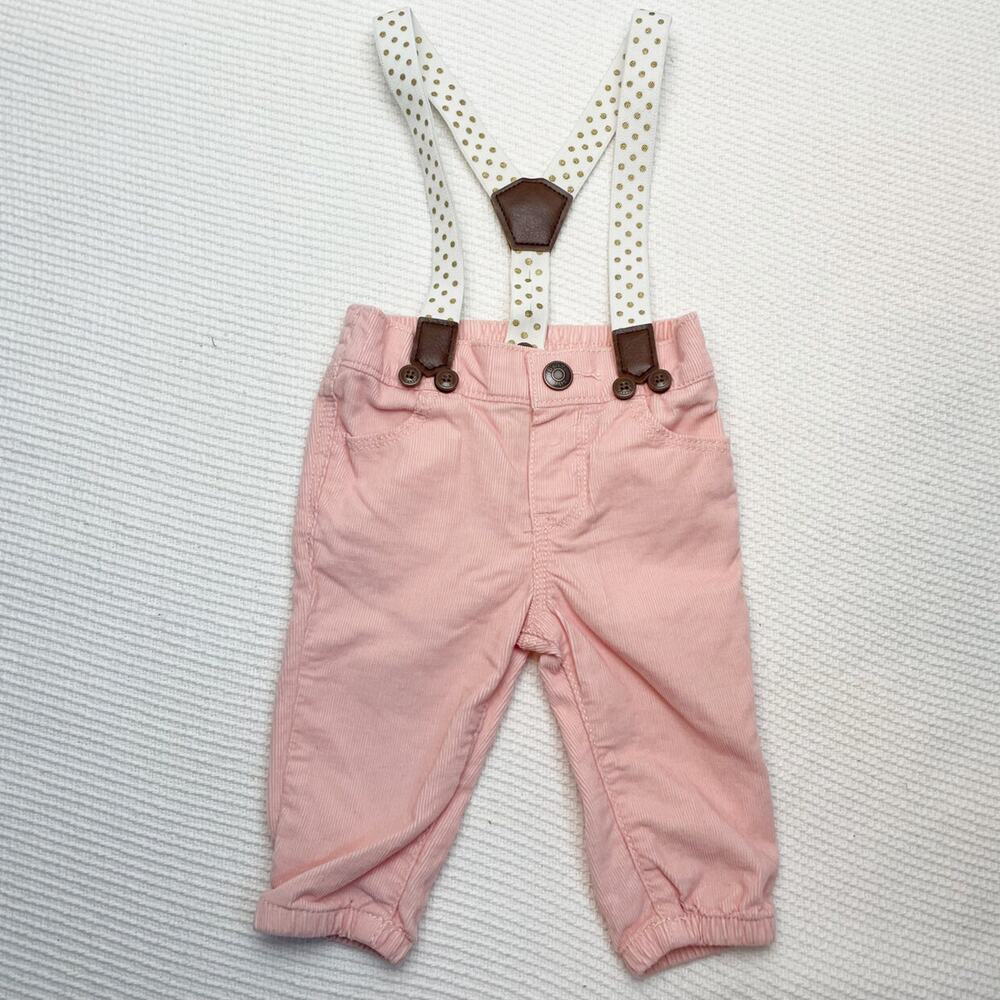Oshkosh Pink Corduroy Pants With Suspenders